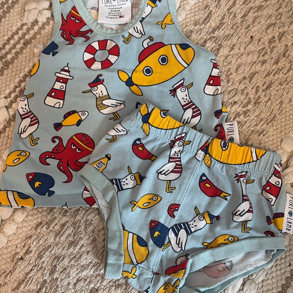 Blue and Yellow Nautical Matching Set for Fun Days